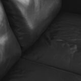 Black leather modern Conseta sofa by Friedrich Wilhelm Möller for COR