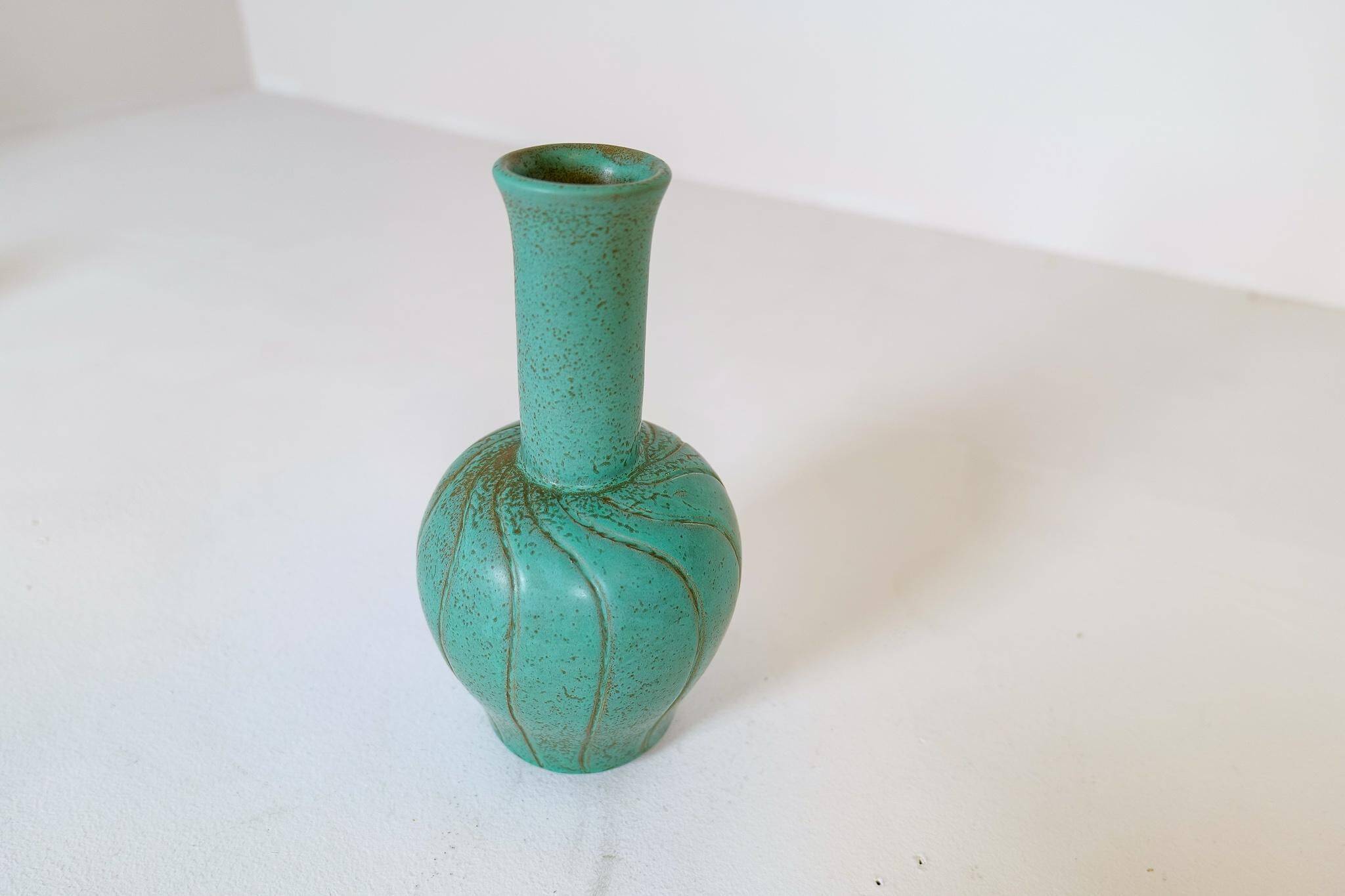 Vase en céramique Art Déco Bo Fajans Ewald Dahlskog, Suède, 1937
