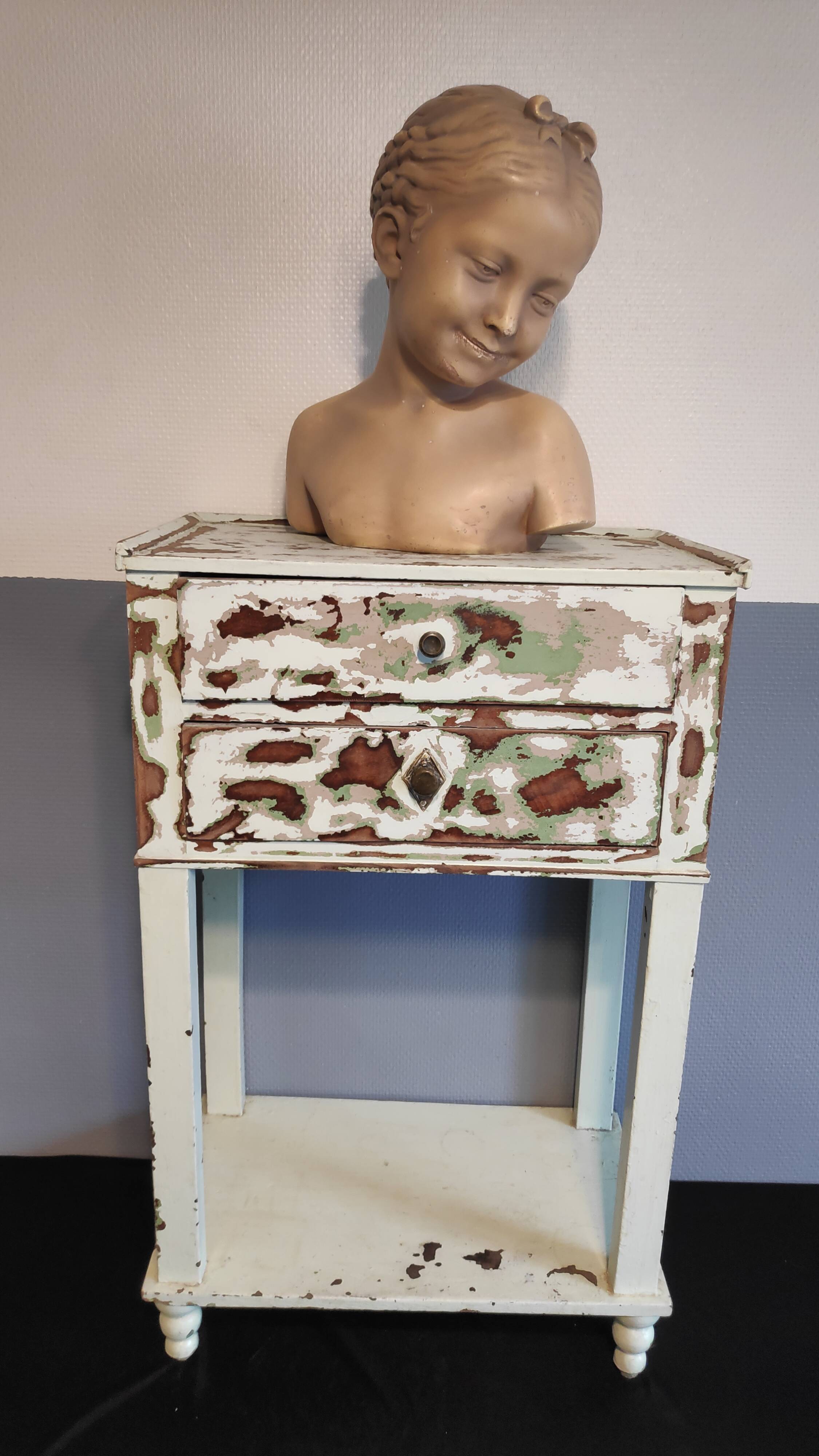 Bust "the laughing" after jean-baptiste pigalle in plaster