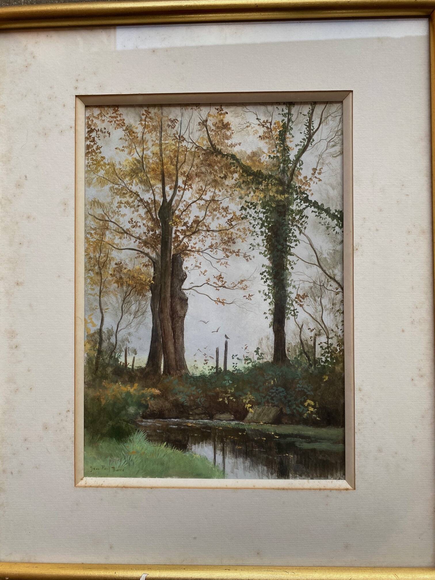 Painting on paper the underwood autumn fog signed jean paul barre