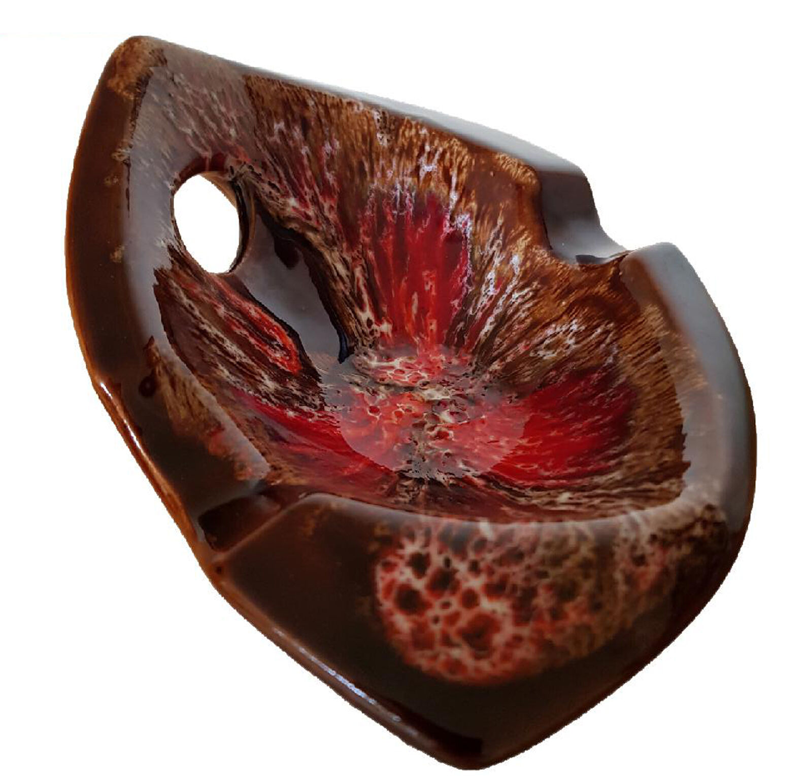 Decorative ceramic ashtray with empty pocket from Vallauris Vintage