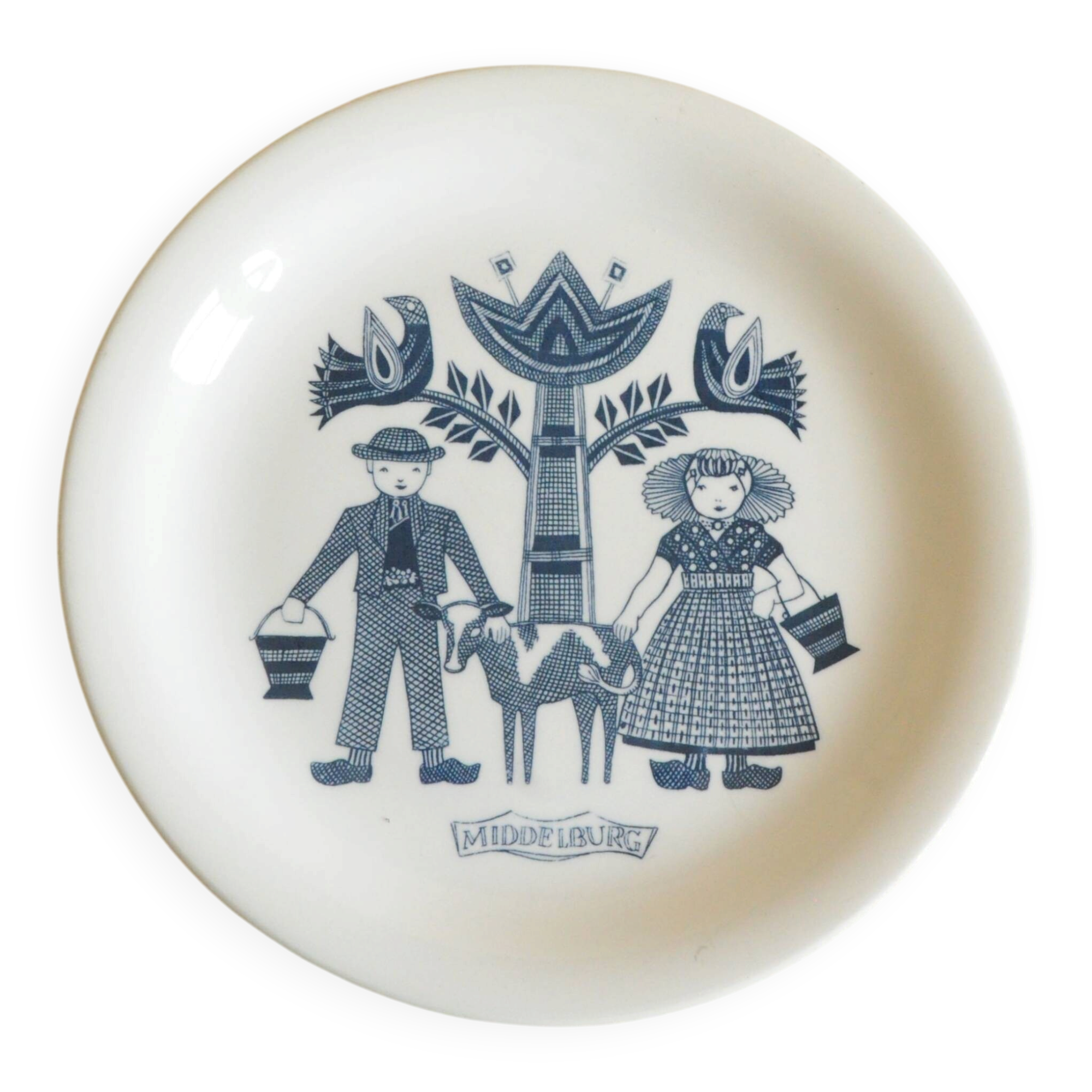 Royal Blue and White Dutch Vintage Folk Decor Plate Collection