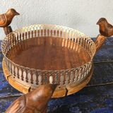 Center table cut, empty pocket, metal wood, vintage 1950