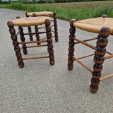 Set of 3 country straw stools