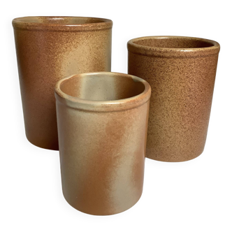 Trio of stork vases in Rigny stoneware