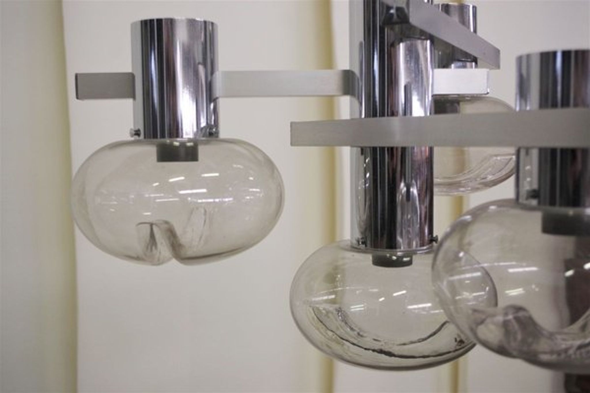 Chrome ceiling lamp by Toscana Luce, 1970s