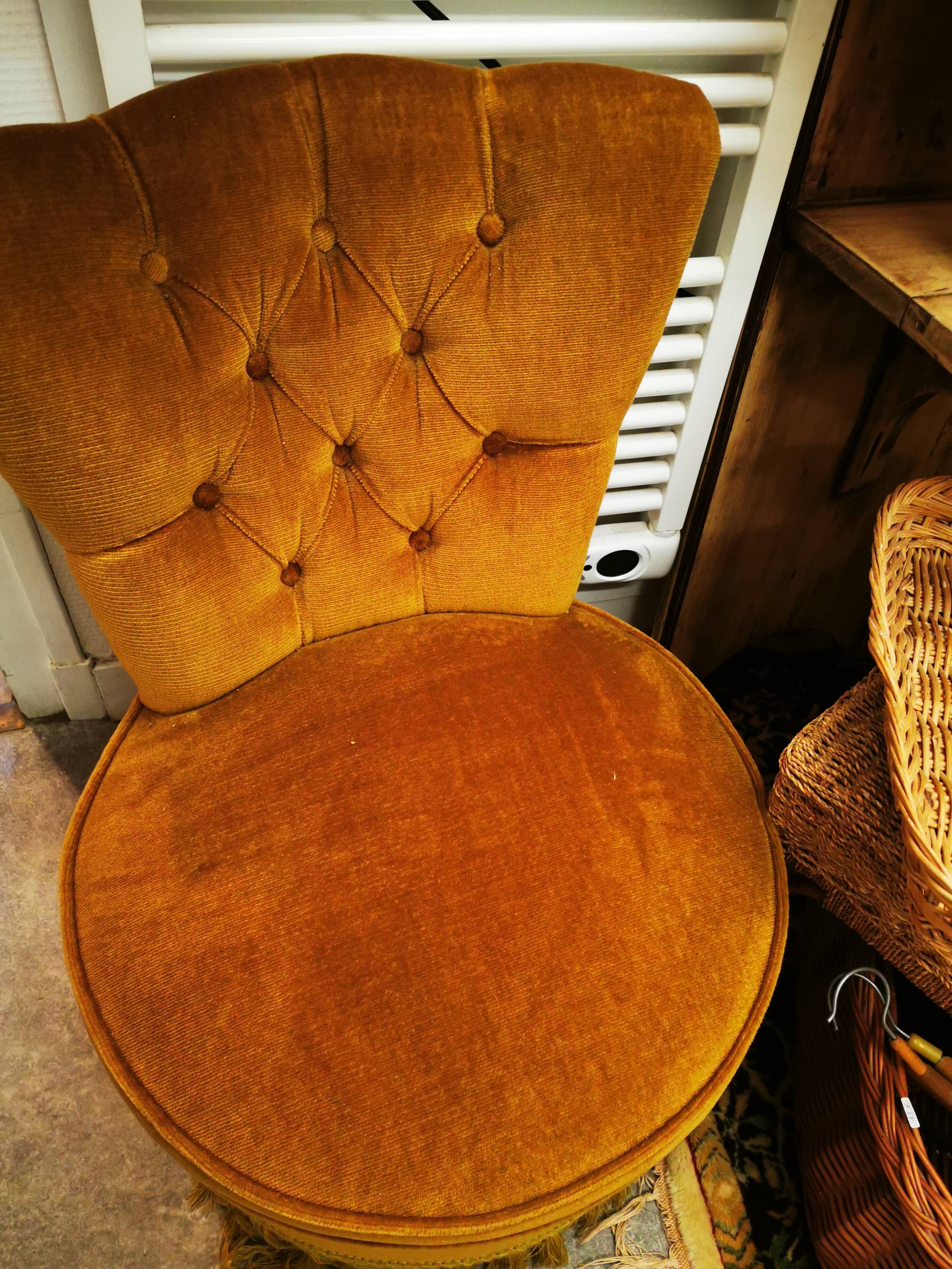Pair of vintage ocher toad armchairs