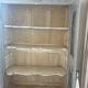 Antique French carved display cabinet with wire mesh doors