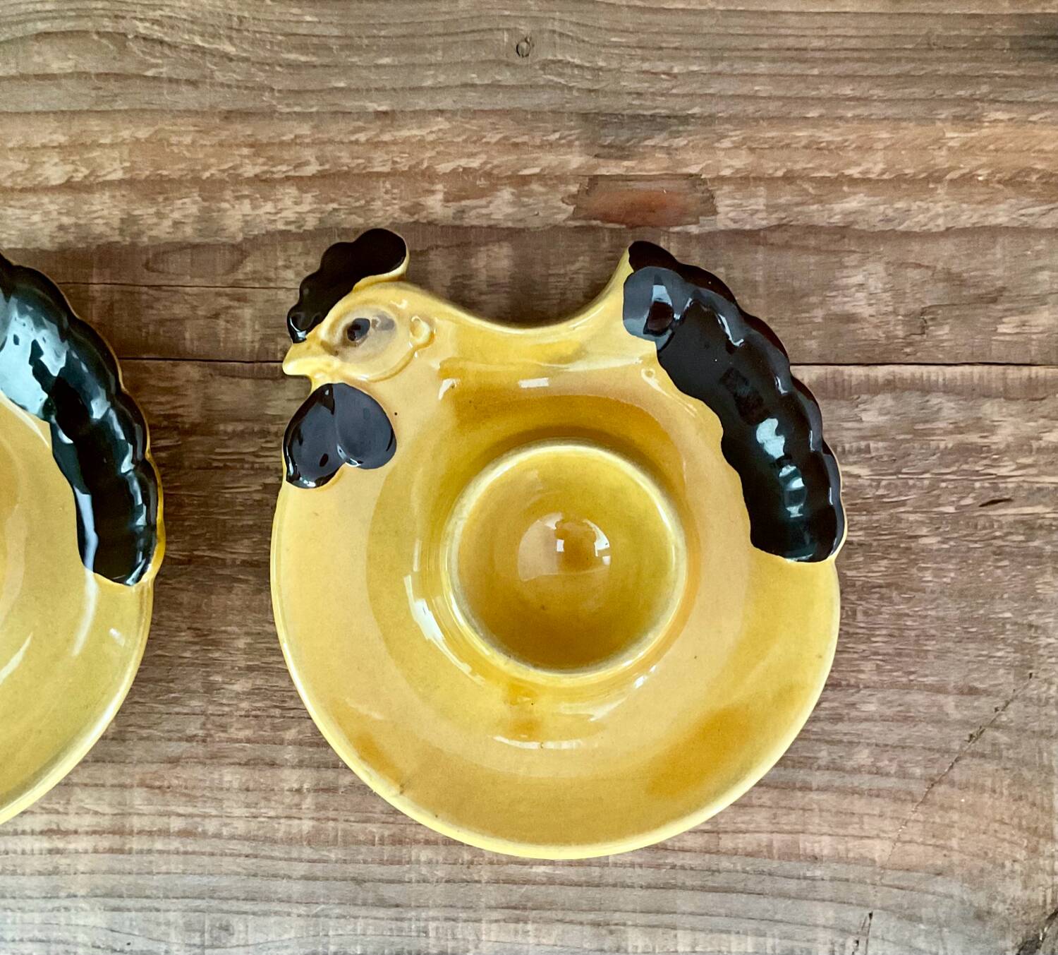 2 vintage “hen” egg cups