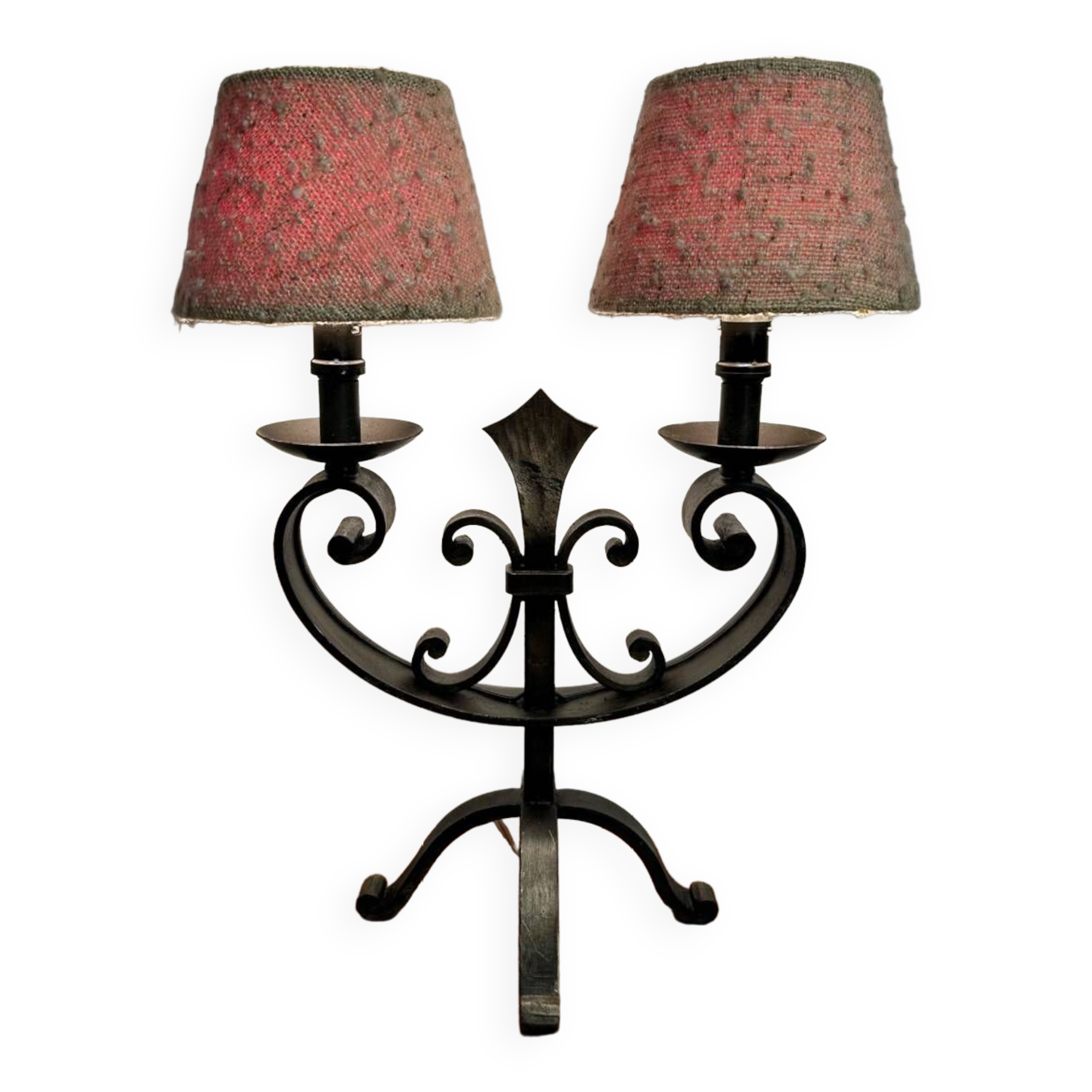Brutalist wrought iron lamp from the 60s
