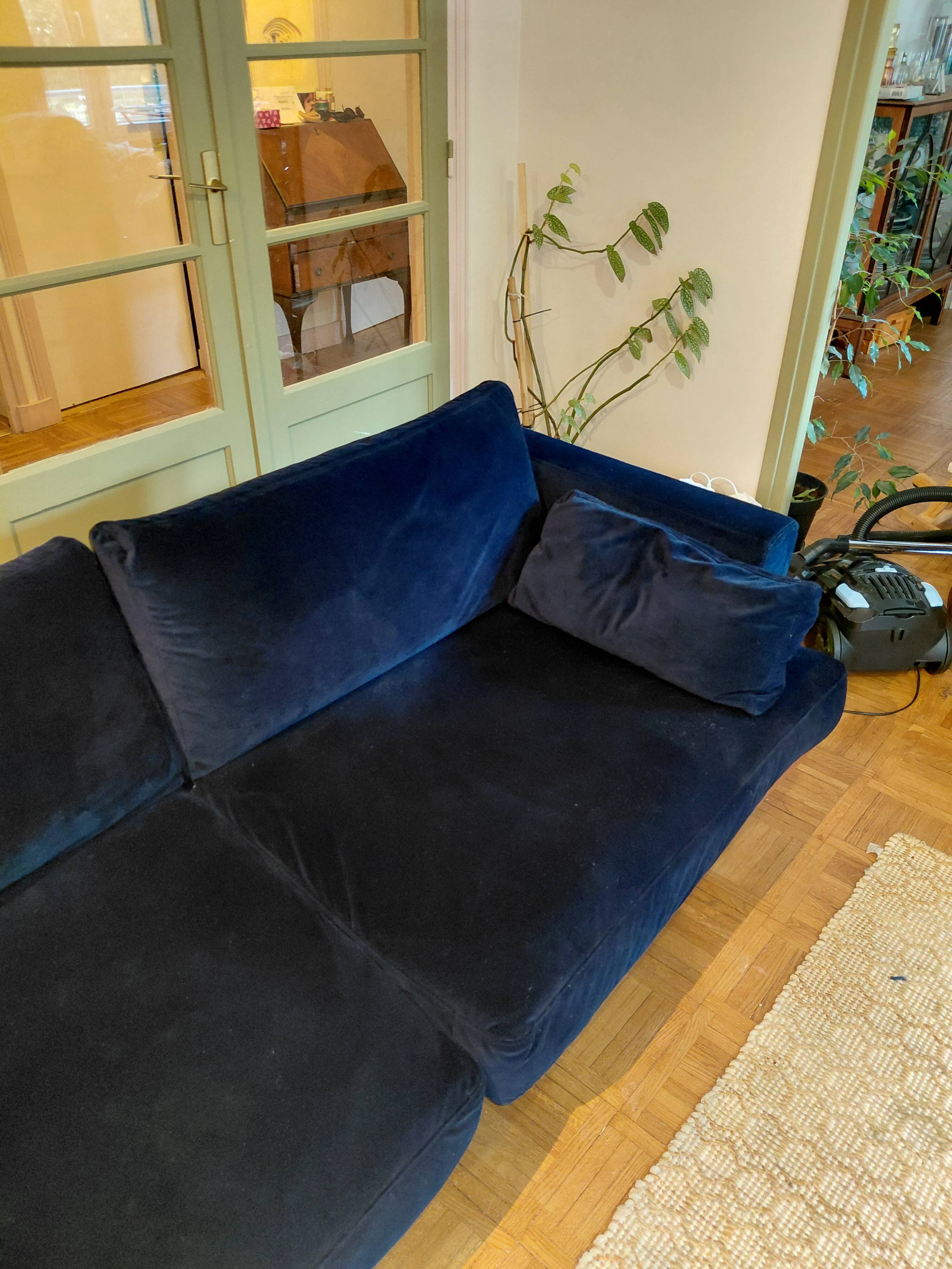 Blue velvet sofa Baci Habitat 3-seater