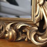 Miroir doré sculpté exceptionnel 92x128 bois