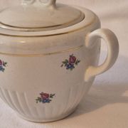 Covered sugar bowl half-porcelain Lunéville Keller and Guerin A587