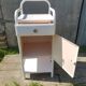 Pair Old Chevet Table De Nuit Internat Caisson - Vintage White Metal Drawer
