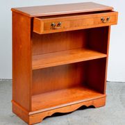 Pair of light walnut bookshelves with inlays and adjustable shelves.