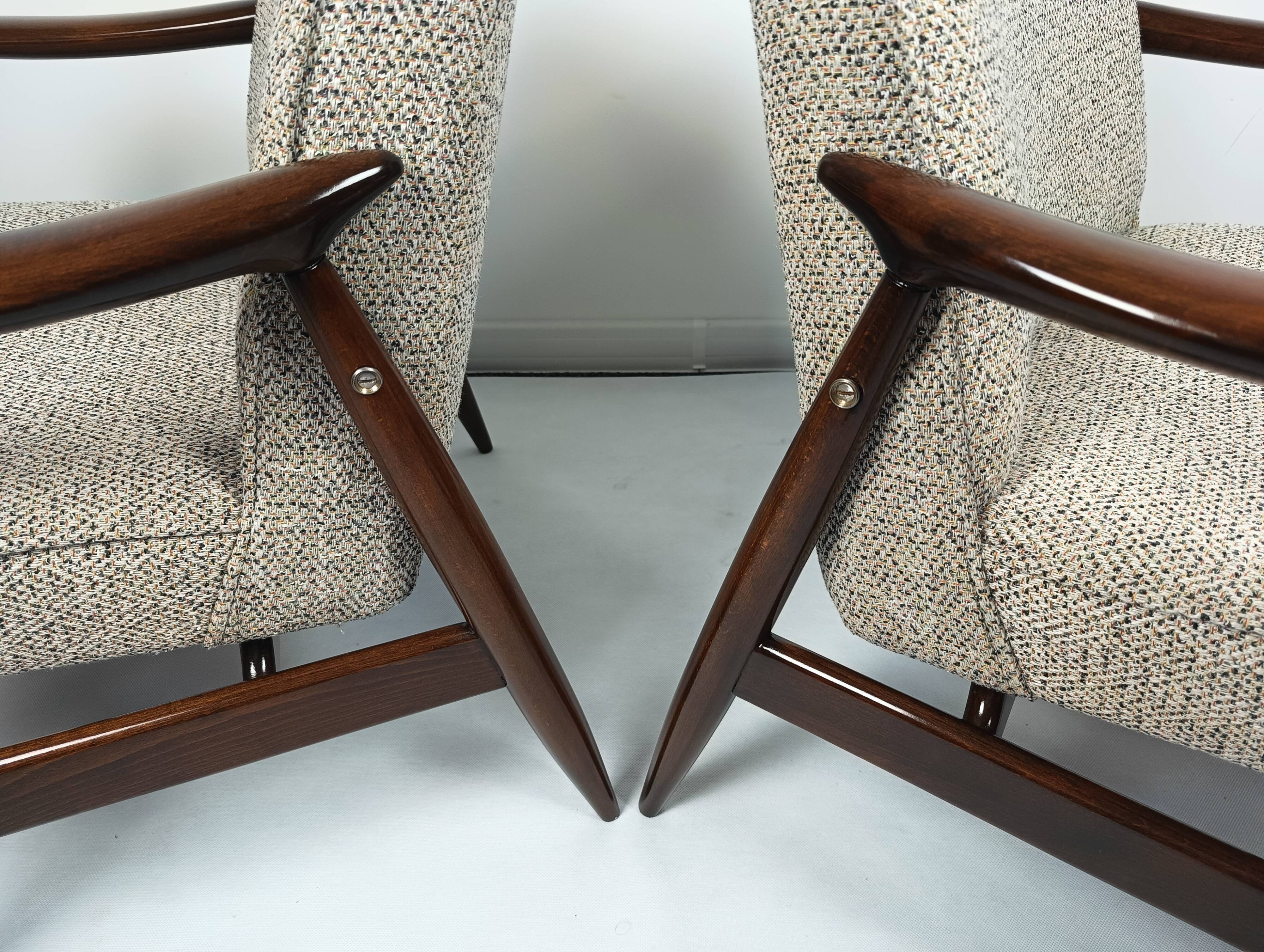 Vintage gfm-87 armchairs by Juliusz Kędziorek set of 2