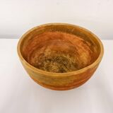 Swedish folk art, large unique agricultural bowl from the early 19th century in painted wood.