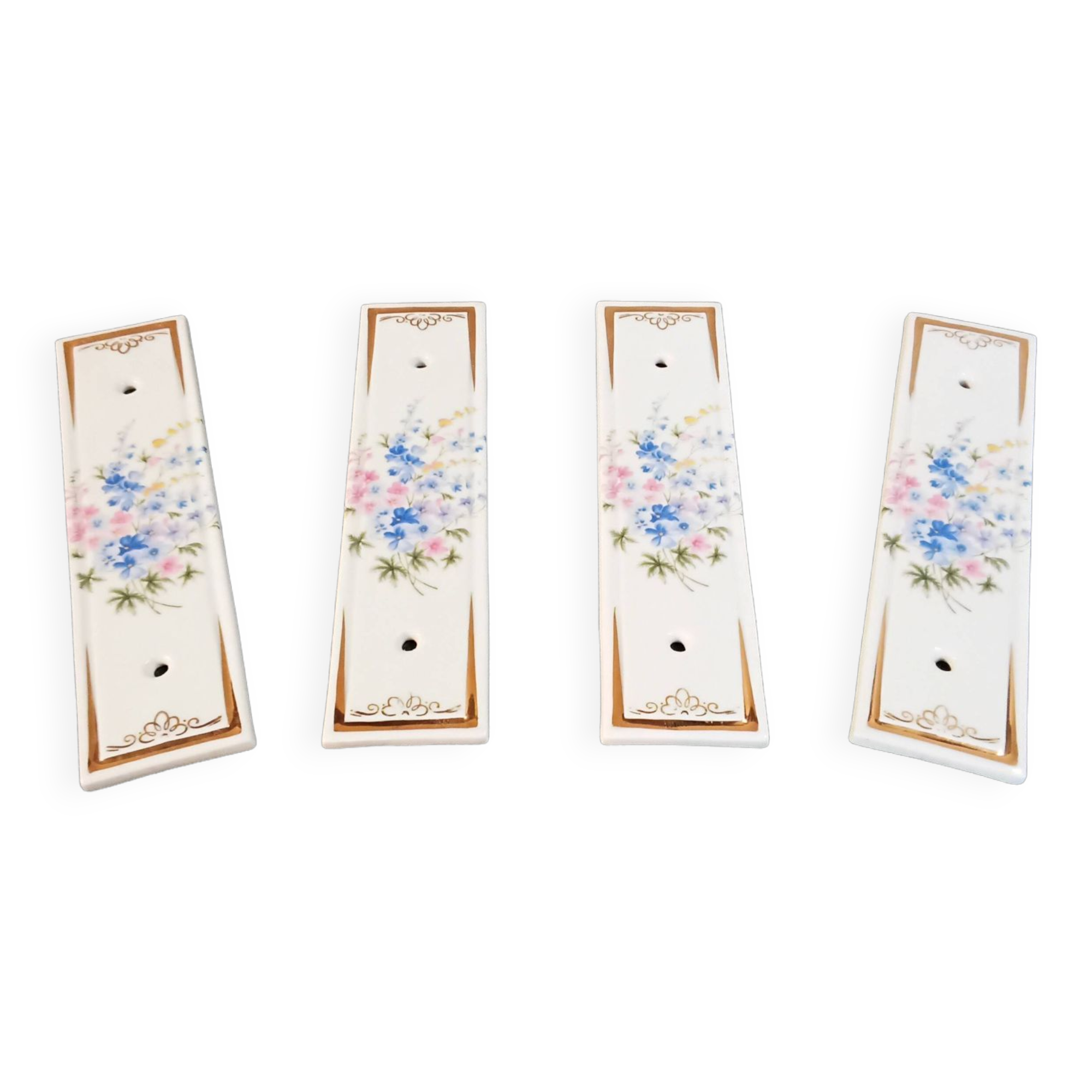 Set of 4 Limoges porcelain cleanliness plates