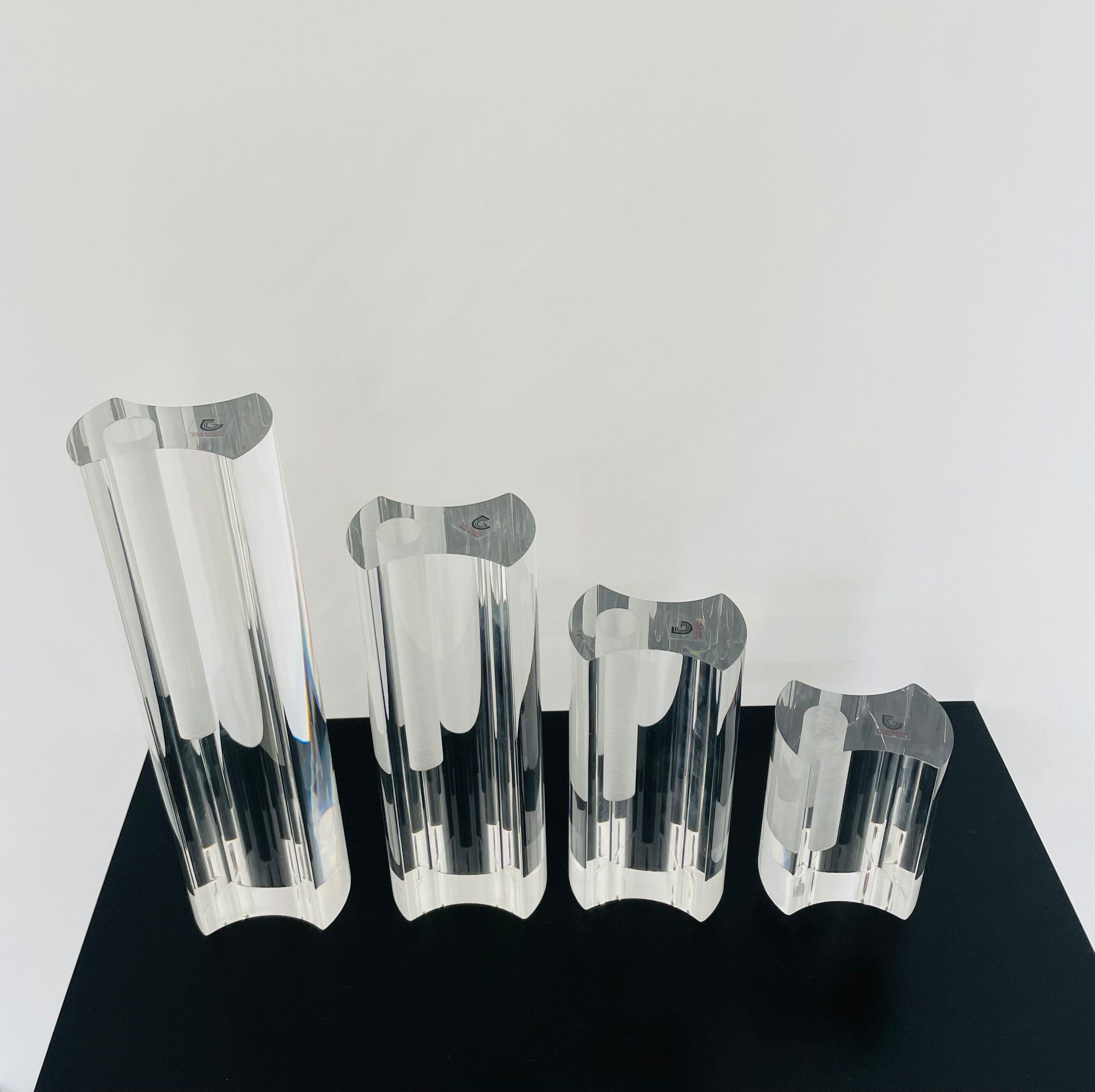 Complete set of 4 Luigi Massoni soliflore vases