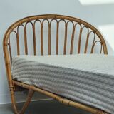 Rattan basket bed from the 50s