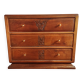 Art Deco chest of drawers in solid walnut – 1920s-30s – large size