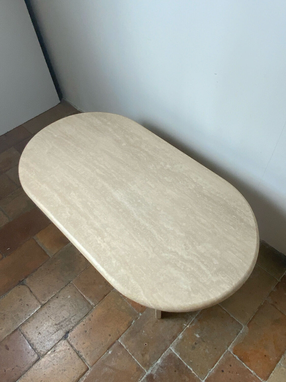 Travertine coffee table