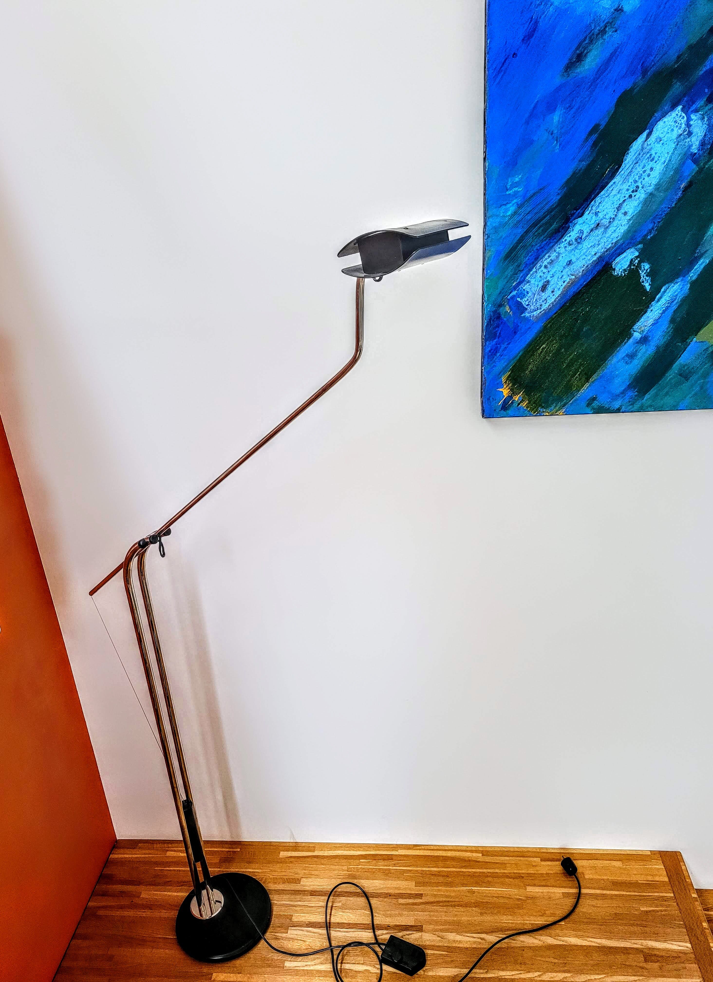 Chrome floor lamp against weight 70s