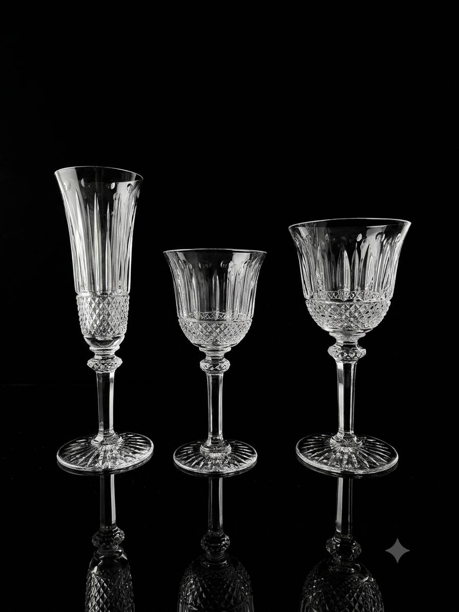 Service de 27 verres en cristal de Saint-Louis — Modèle Trianon