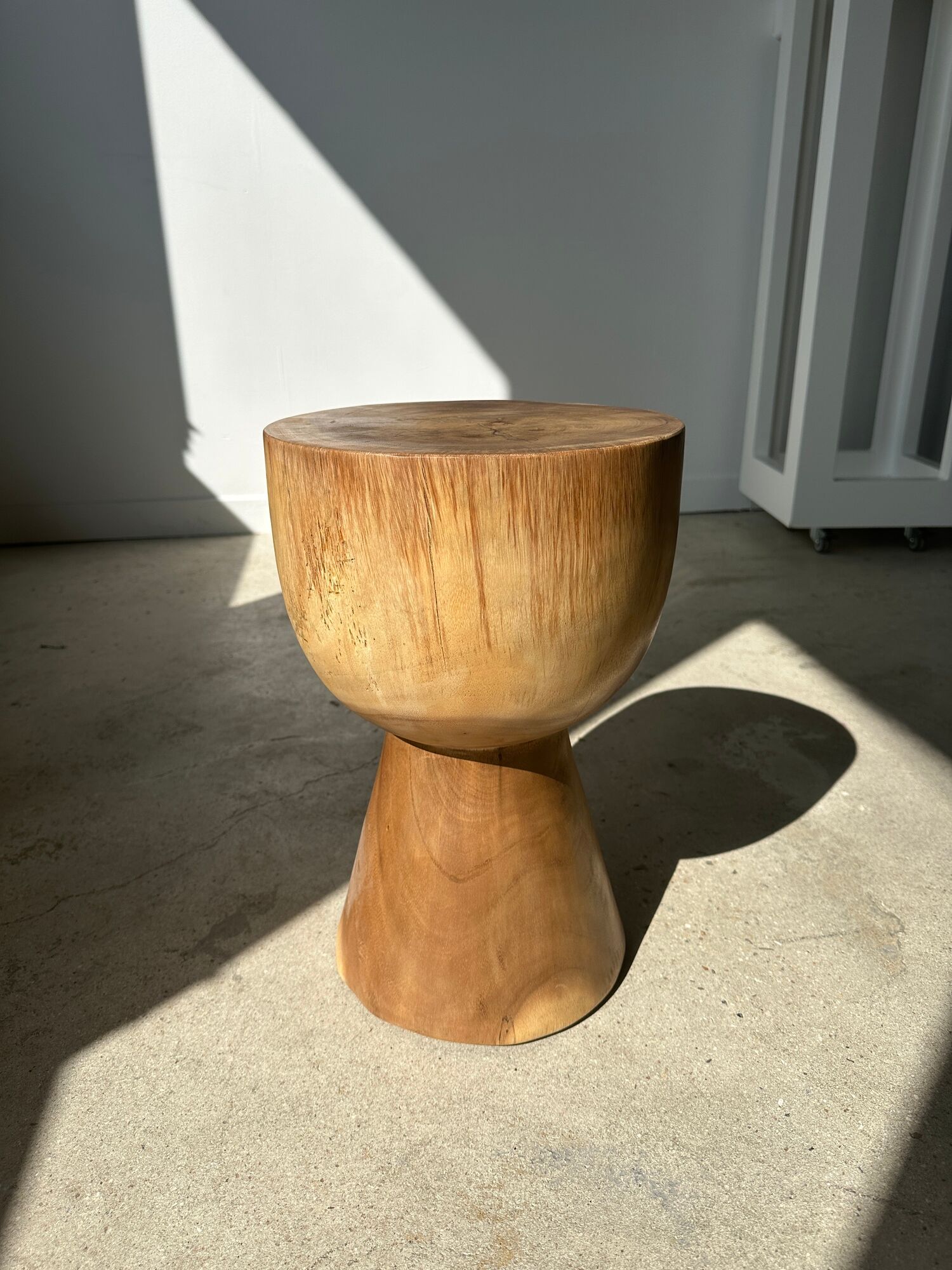End of sofa, stool, modular furniture in monoxyl suar