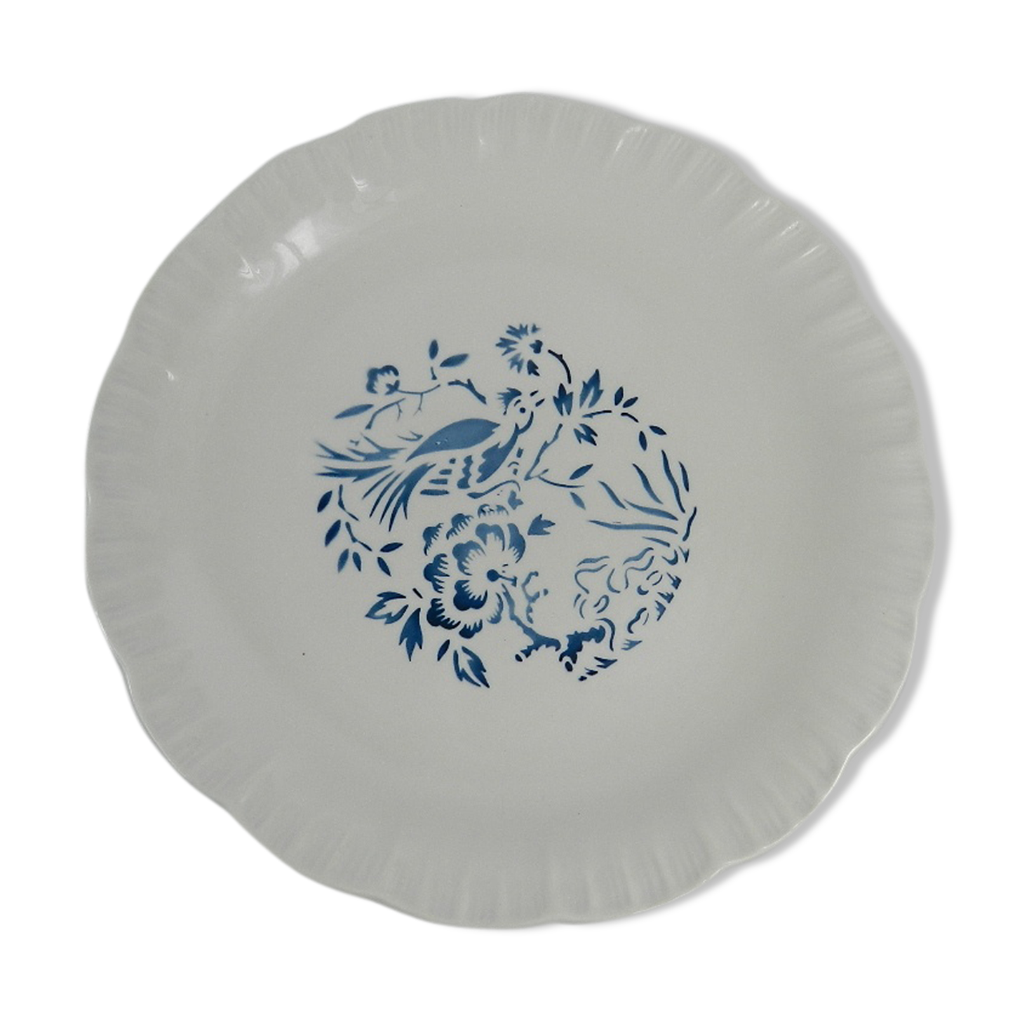 Set of 12 plates decorations bird sarreguemines years 40