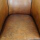 Sheep leather club chair with patina