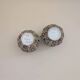 Pair of small openwork vases in glazed earthenware – Made in Italy