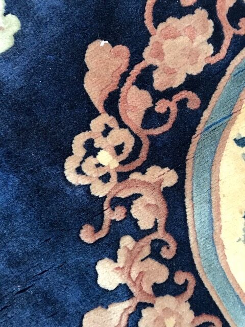 Tapis chinois rond noué main 190 cm de  diamètre