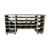 Aluminium furniture and wood on custom wheels