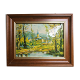 Village and forest painting