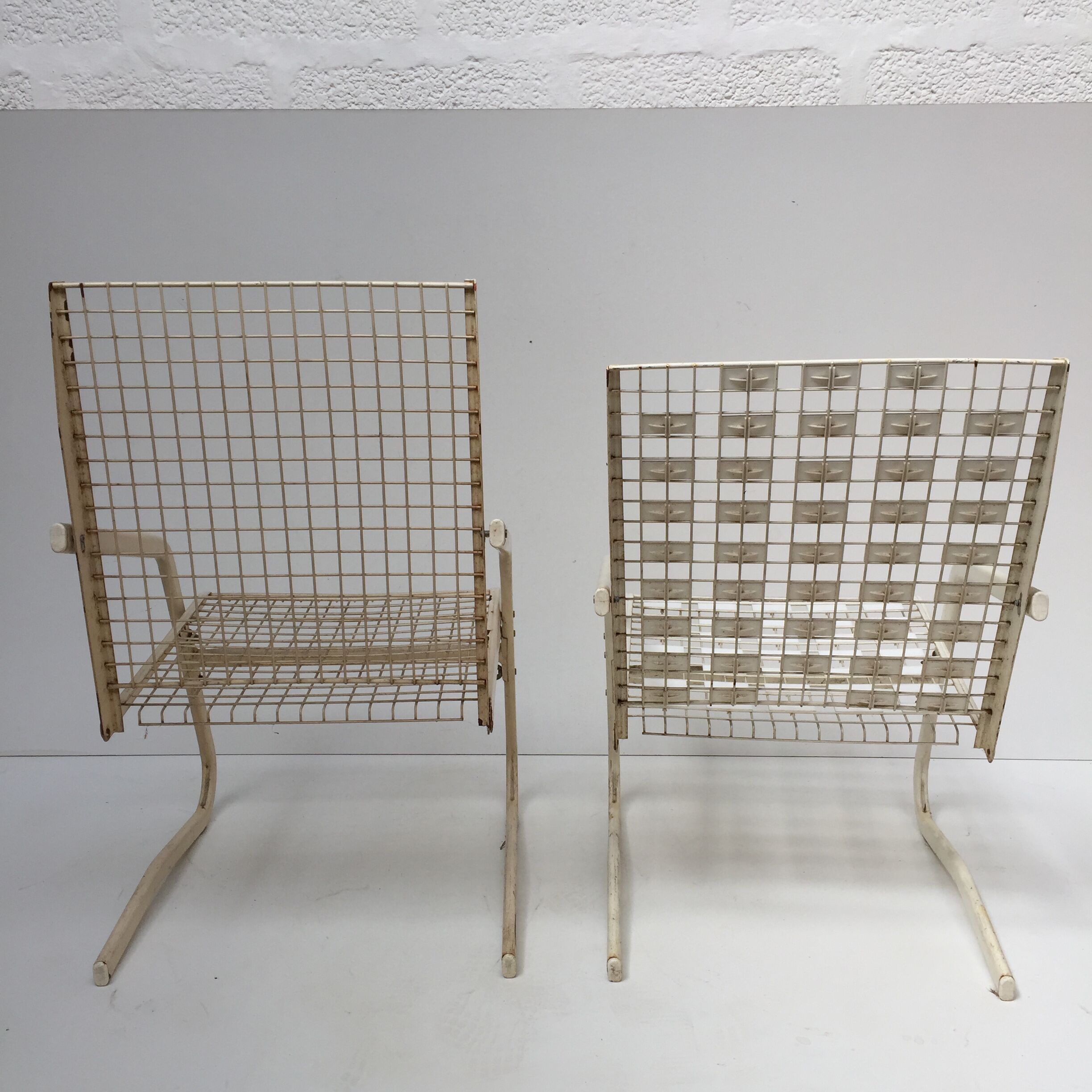 Pair of metal chairs