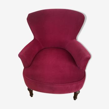 Fauteuil velours bordeaux