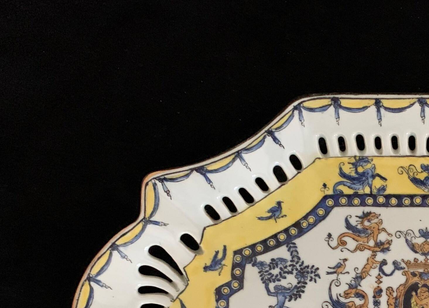 Openwork porcelain dish by Nelson for Adèle Carey