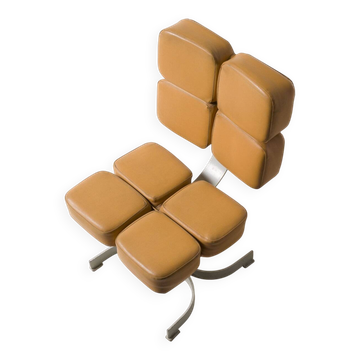 Unique brutalist chair, former Czechoslovakia, 1970s Large set available