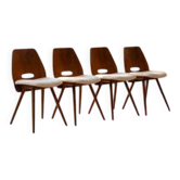 Set of 4 vintage chairs Tatra Pravenec “Gentleman” mid-20th century, Czechoslovakia, 81 × 39 × 40 cm