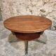 Vintage French Cherry Wood Coffee Table with Rotating Top - 1960s Round Shape on Iron Base Ø80cm