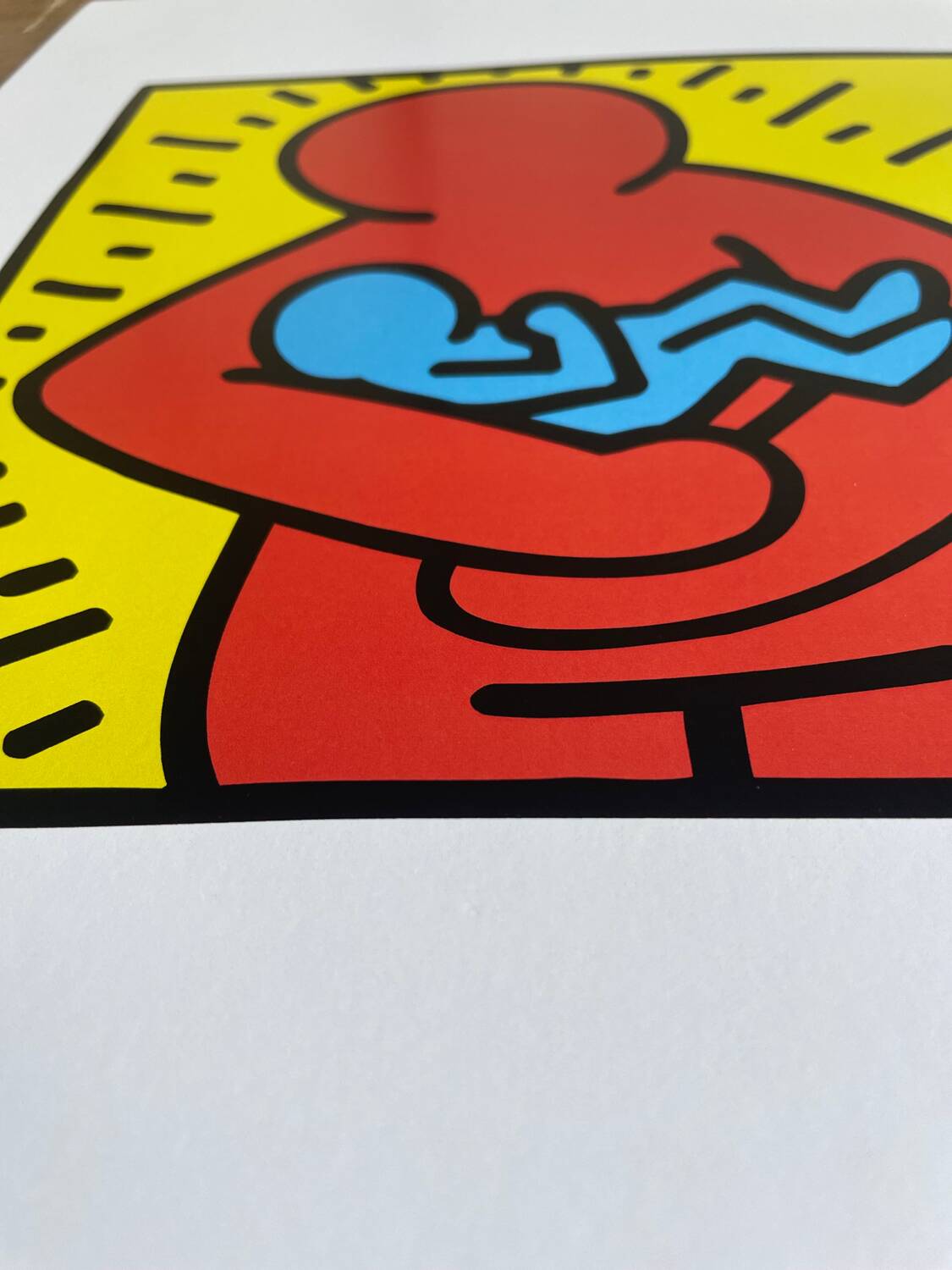 Keith Haring、Mom、希少レゾネ、新品額装付、アート Keith Haring, Untitled ( mother and child), licensed by