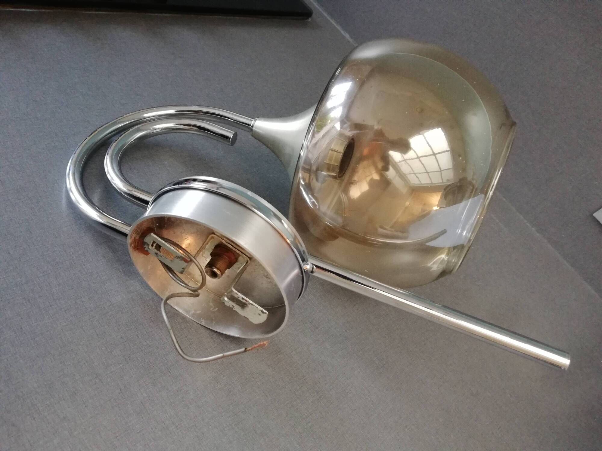 Aluminum and glass wall light Maison Sciolari