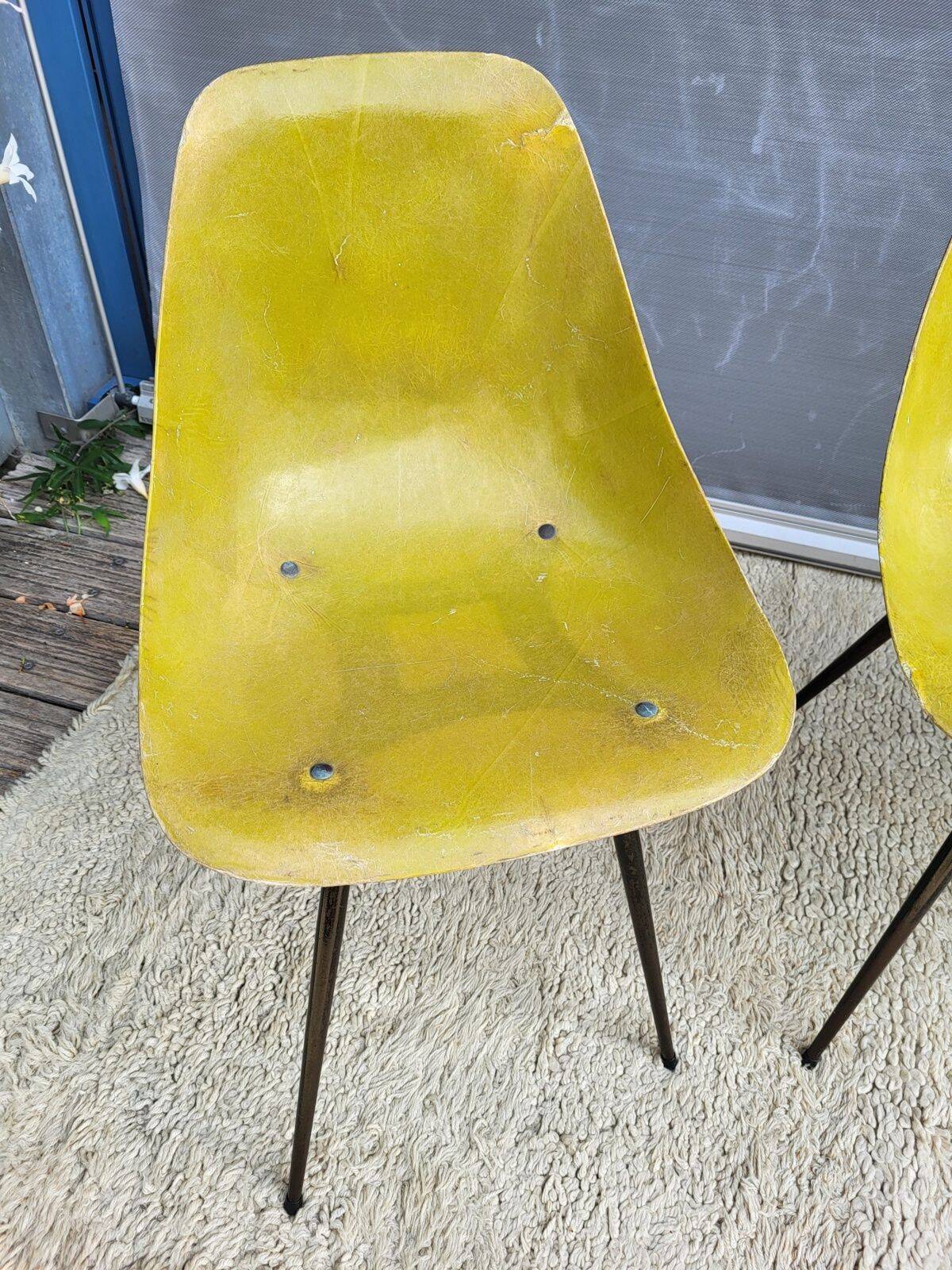4 chaises Coccinelle René-Jean Caillette pour Steiner 1950