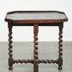 Antique English walnut side/center table with turned legs from around 1680