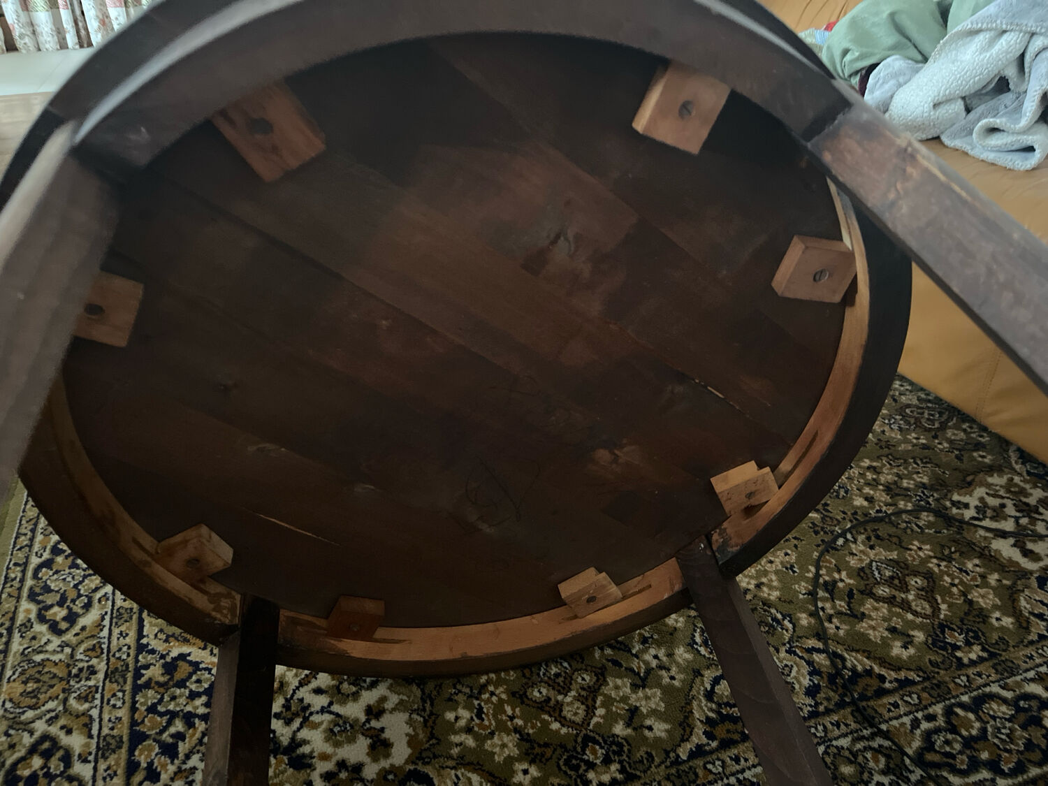 Antique solid wood side table