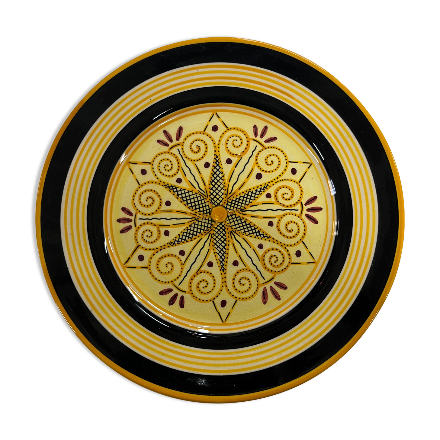 Ceramic plate HB Quimper with Breton decoration
