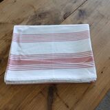 Nappe ancienne rose et blanche