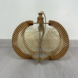 Scandinavian pendant lamp in wood and wires