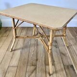 Rattan and bamboo coffee table from the 60s